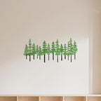 Metal Pine Tree Wall Art Decor Nature Home Decor Cedar Trees Metal Sign Wall Decorations for Living Room, Forest Decor, Nature Lover Gift (Black Green)
