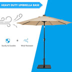 Tangkula 36LBS Square Umbrella Base, Heavy Duty Patio Umbrella Base Stand with 3 Adapters, 20”x20” Weighted Outdoor Umbrella Stand with Adjustable Foot, Suitable for Backyard, Deck, Poolside