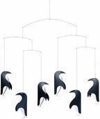 Penguin in Tails Hanging Nursery Mobile - 18 Inches - High Quality Plastic - Handmade in Denmark by Flensted