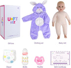 UOFTKIZ Real Life Baby Dolls - 17" Lifelike Baby Dolls, Soft Baby Doll with Open Eyes, Gifts for 3+ Years
