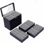 4 Layer Sunglass Organize Box 24 Slots Multiple Glasses Organizer Eyeglass Sunglass Storage Box Display,Black