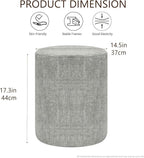 Get Set Style Modern Round Ottoman with Soft Padded Seat, Multifunctional Vanity Stool for Makeup, Upholstered Footrest Stool Ottoman Foot Stool for Living Room, Bedroom