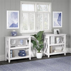 Bush Home Key West Small 2 Shelf Bookcase in Pure White Oak, Compact Home Organizer, Vertical Storage Solution, Bookshelf for Office or Living Room