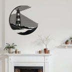 SIGNLEADER Metal Wall Art Decor Lighthouse Minimalist Modern Abstract Wall Sculpture Hangings Home Decoration for Living Room, Bedroom, Bathroom, Kitchen, Outdoor - 30" Black