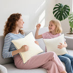 Oubonun 22 x 22 Pillow Inserts Set of 2 - Square Decorative Throw Pillows for Couch Bed Sofa Living Room 100% Polyester Filling Beige 22 Inch Pillows