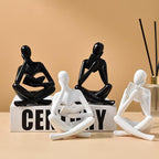 Reading Women Statue, Thinker Sculptures, Abstract Art Ornament, Modern Aesthetic Figurine Decoration, Suitable for Home Living Room Bedroom Office Shelf Table Desk Bookshelf Decor
