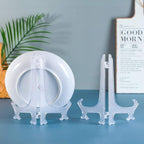 Artliving 9 Inch Clear Plastic Easels or Stand/Plate Holders to Display Pictures or Other Items at Weddings, Home Decoration, Birthdays, Tables (6 Pack)