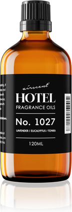 AirScent Hotel Diffuser Oil No. 1027 Inspired by The Hyatt Zen Hotel Scent - Premium Fragrance Oil for Ultrasonic and Waterless Diffusers and Crafting - 120 mL, 4 fl oz Glass Bottle with Dropper