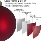 Maroon 3.2" Large Christmas Balls - Christmas Tree Decoration Ornaments Shatterproof Hanging Balls for Birthday Halloween Holiday Wedding Decorations Set of 10pcs