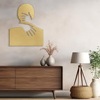 SIGNLEADER Metal Wall Art Decor Love Romance Minimalist Modern Abstract Wall Sculpture Hangings Home Decoration for Living Room, Bedroom, Bathroom, Kitchen, Outdoor - 30" Gold