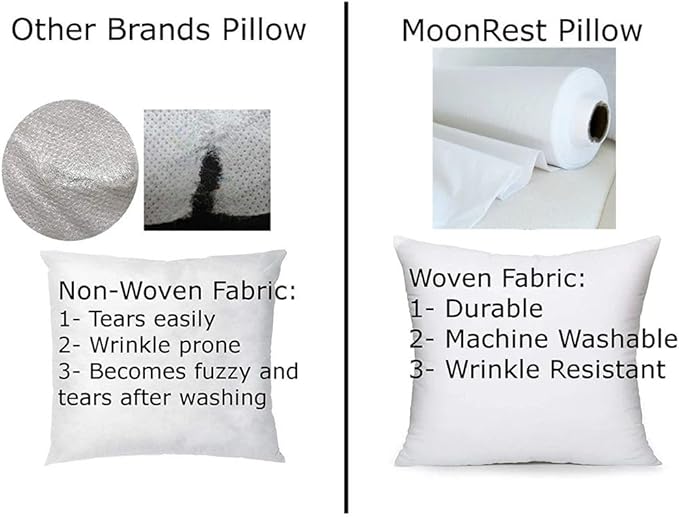 MoonRest® 12x21 Inch Synthetic Down Alternative Rectangle Pillow Insert Form Stuffer for Sofa Shams, Decorative Throw Pillow, Cushion and Bed Pillow Stuffing - Hypoallergenic 12“X 21”