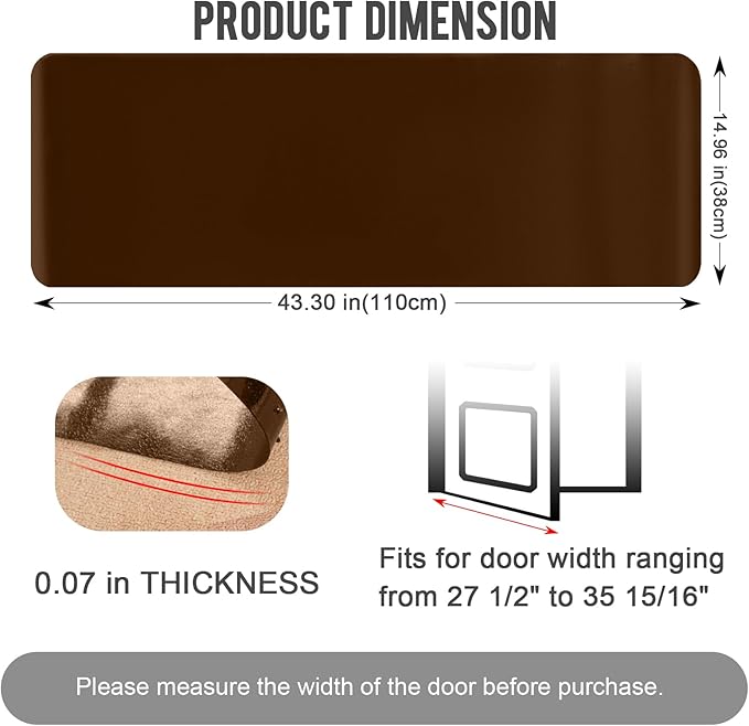 Uross Carpet Protector for Pets -3.6FT Brown Round Corner Plastic Carpet Protector, Under Door Cat Carpet Protector for Doorway, Anti Cat Scratch Carpet Protector Mat, Stop Cats from Scratching Carpet