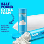 Fluff and Stuff Comfort Pillow | Queen Size Memory Foam Pillows, Chiropractor Designed and Approved 2-in-1 Back Support and Bed Pillows | Fully Adjustable Pillow (White, Queen (Pack of 1))