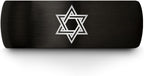 Mezuzah star Of David Ring - Gift for Jewish Family - Flat Dome Bevel - 8mm - Men Women - Yellow Gold Black Silver Blue - Anniversary Wedding - Personalized Custom Engraving - Band - Brushed Polished