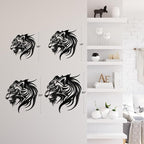 SIGNLEADER Metal Wall Art Decor Lion Minimalist Modern Abstract Wall Sculpture Hangings Home Decoration for Living Room, Bedroom, Bathroom, Kitchen, Outdoor - 30" Black