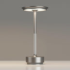 1 Pack Rechargeable Cordless Table Lamps, Portable 5000mAh Battery Table Light, 3 Color Stepless Dimming LED Table Light with Memory Function, for Outdoor/Dinner/Patio/Restaurant.(Silver)