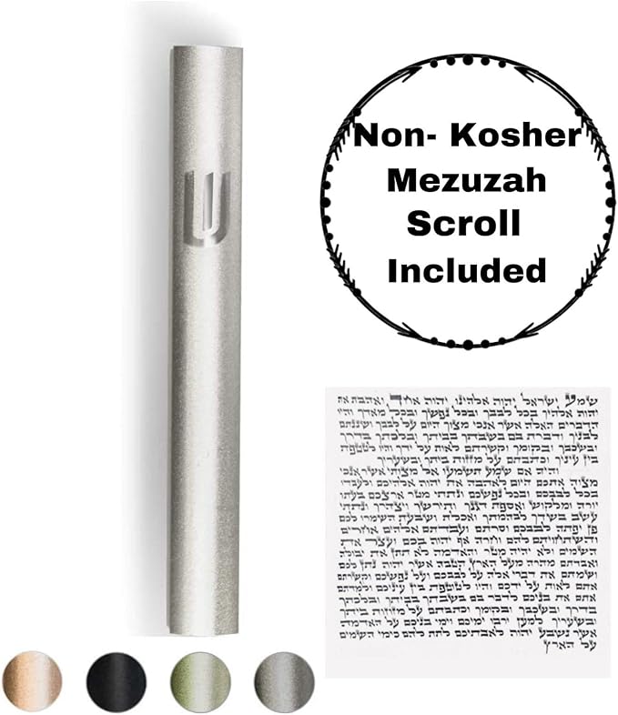 A&S Mezuzot Mezuza Aluminum Waterproof Case Peel & Stick Easy Installation Home Blessing (Silver, 6inch)