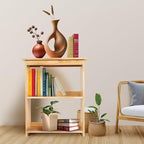Natural Wood Bookshelf, 3 Tier Bookcase, Freestanding Display Storage Shelves Open Bookshelf for Bedroom, Living Room and Office (Brown, Open Table) (Natural, Table Open)