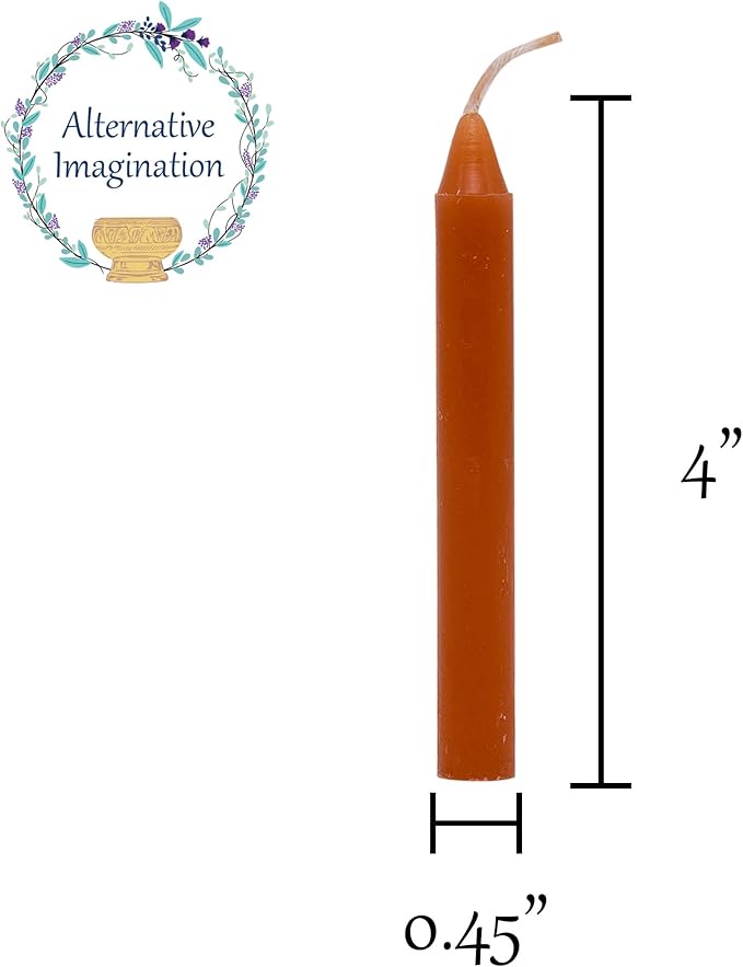 Alternative Imagination Brown Chime Candles - 20 Pack of Unscented 4 Inch Mini Taper Candles - Dripless Long Burning Ritual Candles for Meditation, Spell Work, Birthdays, Ceremonies & Home Decor