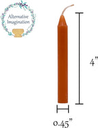 Alternative Imagination Brown Chime Candles - 20 Pack of Unscented 4 Inch Mini Taper Candles - Dripless Long Burning Ritual Candles for Meditation, Spell Work, Birthdays, Ceremonies & Home Decor