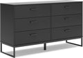 Signature Design by Ashley Socalle Modern 6-Drawer Dresser with Safety Stop, Black