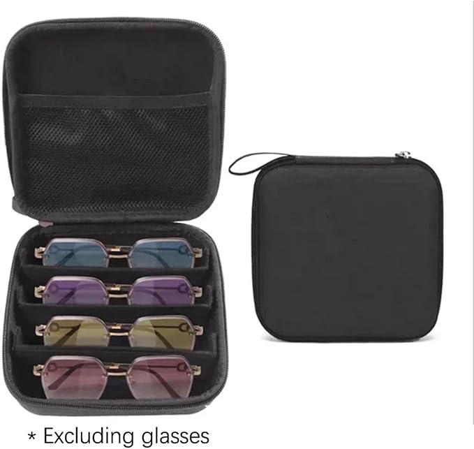 Adjustable 4/7 Slot Eyeglasses Holder Storage Box Portable Sunglasses Organizer Case Sunglass Storage Holder(Medium)