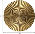 Decorlives Round Sunburst Metal Wall Art | Modern Metal Wall Hanging Décor Sculpture for Living Room Bedroom Home Office (Bright Gold | Set 6-2 Large(24") + 2 Medium(18") + 2 Small(9") Circles)
