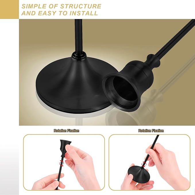 Black Candlestick Holders Taper Metal Candle Sticks Holder for Dining Table, Vintage Candelabra Tall Candle Stand for Tapered Candles, Decorative Centerpiece for Wedding Christmas Party Anniversary
