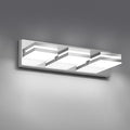 Modern LED Small Bathroom Lights Fixtures(3-Light),Stainless Steel Chrome Acrylic Wall Lighting,Vanity Lights for Bathroom Over Mirror(6000K 16in)