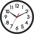 AKCISOT Wall Clock, Modern Small Wall Clocks Battery Operated 8 Inch, Silent Non-Ticking Analog Classic for Office, Home, Bathroom, Kitchen, Bedroom, School(Black)