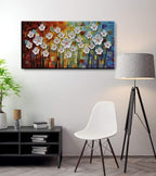 YaSheng Art - 100% Hand painted Art Beautiful colorful Oil Paintings On Canvas Abstract Art Texture Flowers Paintings Home Interior Decor Picture Canvas Wall Art Painting (24x48inch)