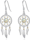 Dream Catcher Earrings for Women 925 Sterling Silver Western Earrings Dream Catcher Dangle Cowgirl Earrings Bohe Jewelry Gifts for Women