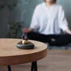 Flower Shaped Pressed Incense Set with Brass Holder (12PCS) by Asayu Japan