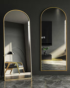 Arched Full Length Mirror, Floor Mirror with Stand, 30"x71" Large Mirror, Wall Mirror Full Length, Black Floor Length Mirror, Body Floor Mirror, Wall Mounted Mirror for Bedroom, Gold