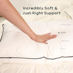 Luxury Down Fiber Pillows Queen Size, Bed Pillows for Sleeping, Pillow for Back, Stomach or Side Sleepers