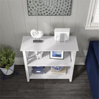 Bush Home Key West Small 2 Shelf Bookcase in Pure White Oak, Compact Home Organizer, Vertical Storage Solution, Bookshelf for Office or Living Room