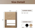 ROOMTEC 19.5" 2 Drawer Short Tower Closet Unit, Modular Closet System with Drawers and Shelf, Wardrobe Organizer for Bedroom or Walk-in Closet, Wall Mounted, Customizable Clothes Storage Unit, Wood