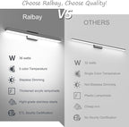Ralbay 5 Color Temperature Dimmable LED Modern Black Vanity Light for Bathroom 40inch 36W Acrylic Matte Black Bathroom Vanity Lighting Fixtures Over Mirror