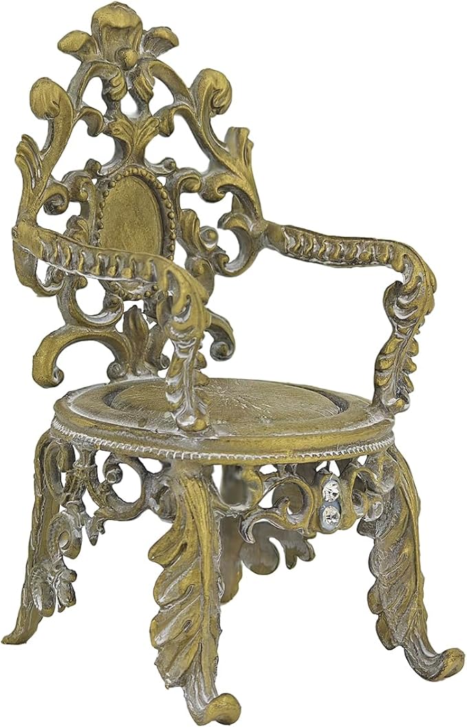 Alloy French Retro Style Desktop Decoration Ornament with Crystal Accents, Decorative Miniature Model Sculpture, Desktop Display and Collection of handicrafts, 5.9 x 2.67 x 2.36 Inches (Art Deco C)