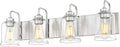 zeyu 28.5 Inch Bathroom Wall Light Over Mirror, 4-Light Vanity Lighting Fixture, Brushed Nickel Finish with Clear Glass Shade, ZSL72B-4W BN