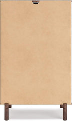 Signature Design by Ashley Calverson Contemporary 5 Drawer Chest of Smooth-Gliding Drawers and Safety Stop, Dark Brown
