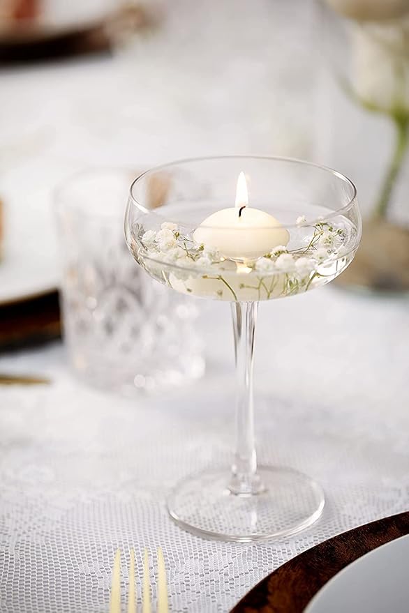 BOLSIUS 3 Inch White Floating Candles - 48 Count Unscented - Premium European Quality - Imbue Breathtaking Ambiance for Romantic Wedding Centerpieces, Decorations, Events, Pool, Holiday, and Parties