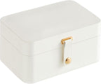 SONGMICS Jewelry Organizer Box, Travel Jewelry Case, 2-Layer Travel Case for Earrings, Necklaces, Bracelets - Portable Jewelry Storage with Large Capacity, Gift Idea, Cloud White UJBC166W01