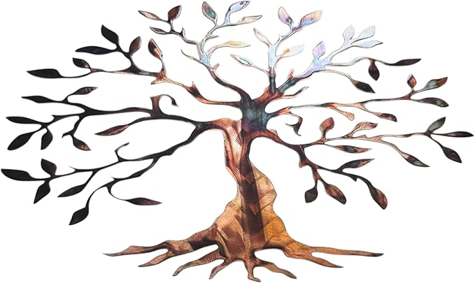 Olive Tree Metal Wall Art Wider Version