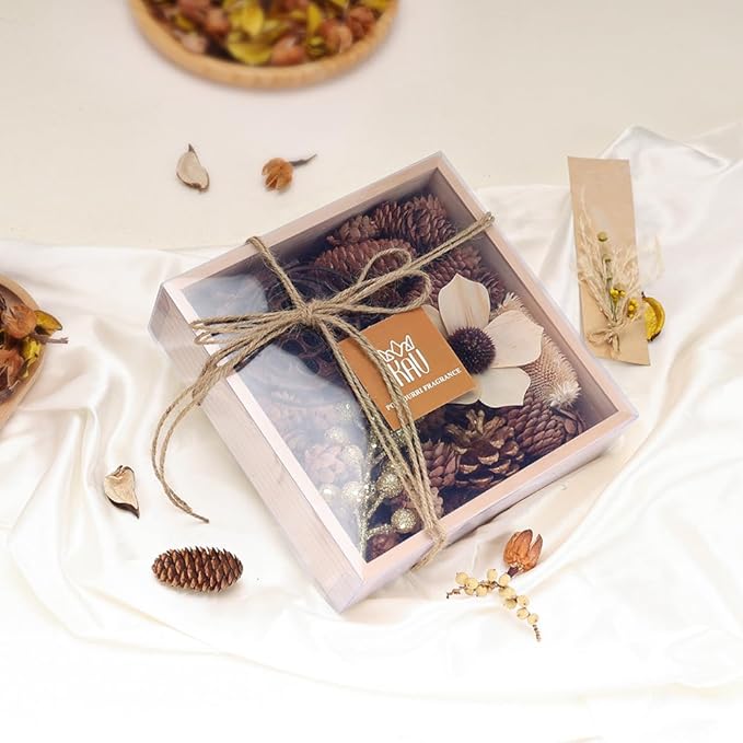 Potpourri Bowl Filler, Pot Pourri Dried Flower Vase Fill Mix, Fresh Flower Scented Box Poporri for Any Ocassion and Any Season, Spring Autumn Natural Flower and Pinecone Home Decor All Seasons