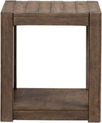Liberty Furniture Broadmore Living Room Square Chairside Table - Cobblestone Brown