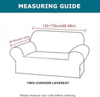 KRFOONN 3 Piece Printed Couch Cover for 2 Cushion Couch Stretch Sofa Loveseat Slipcover with 2 Separate Seat Cushion Covers Furniture Protector with Elastic Bottom for Living Room (Loveseat, 57)