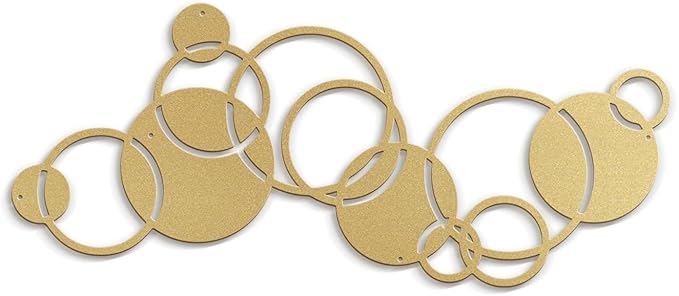 SIGNLEADER Metal Wall Art Decor Circle Shapes Minimalist Modern Abstract Wall Sculpture Hangings Home Decoration for Living Room, Bedroom, Bathroom, Kitchen, Outdoor - 36" Gold