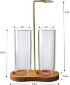 Incense Holder, 2-in-1 Wooden Incense Holder for Sticks with Glass Ash Catcher, Anti-ash Incense Burner for Meditation Yoga Spa Room Decor
