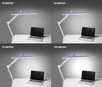 Neatfi XL LED Desk Lamp with Clamp – 2,200 Lumens, 23” Wide, Dimmable Task Light for Office, Study, Crafting & Nail Techs (Non-CCT with Clamp, White)